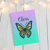 Colorful Stained Glass Butterfly Personalized Planner