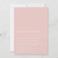 Blush Simple Elegant Modern Wedding   Invitation