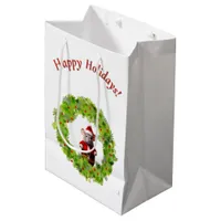 Gift Bag - Santa Mouse in Wreath