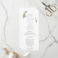 Watercolor Wildflowers Wedding Program