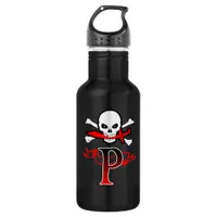 Jolly Roger P Monogram Initial Water Bottle