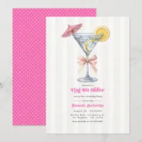 Tini Bit Older Hot Pink Martini Birthday Party Invitation