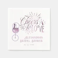 Cheers To Love Wine Tasting Elegant Bridal Shower Napkins