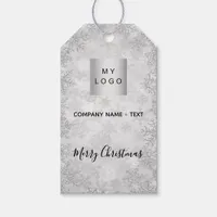 Christmas silver snow winter business logo gift tags