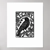 Retro F Caw F Crow Funny Saying Meme Design Poster