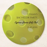 Pickeball birthday party bachelor party sport round paper coaster