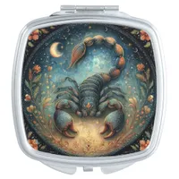 Scorpio Zodiac Birth Sign Astrology Celestial Compact Mirror