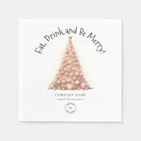 Rose Gold Tree Company Logo Christmas Party Napkins