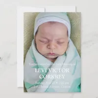 Minimalist Photo + White Text Baby Blessing Invitation