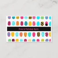 Professional Modern Girly Pink Teal Nail Salon Business Card