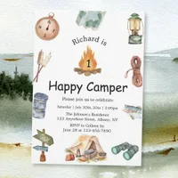 One Happy Camper 1st Birthday Invitation