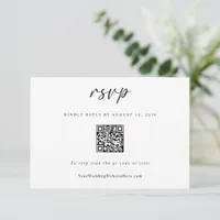 Fun Simple Modern Wedding QR Code RSVP Card