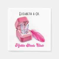 Hottie Shots Club Funny Pink Bachelorette Party Napkins