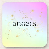*~* INTENTION COASTER ANGELS Glitter Rainbow