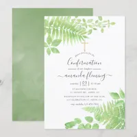 Watercolor Greenery Confirmation Invitation