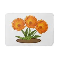 Bath Mat - Three Orange Calendula