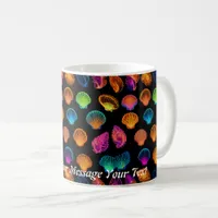 Luminous Spirals: The Neon Shell Oracle Coffee Mug