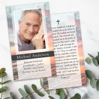 Sunset Photo Funeral Memorial Prayer Card