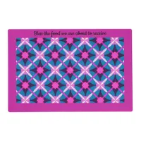 1960s Style Pattern in Pink, Purple & Blue Placemat