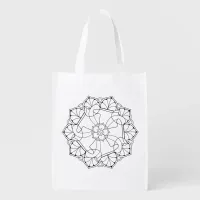 Pretty Mandala Adult Coloring Art Supplies Bag