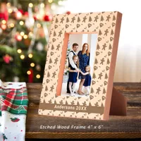 Gingerbread Man, Christmas Tree, Hearts, Name 4x6 Engraved Frames