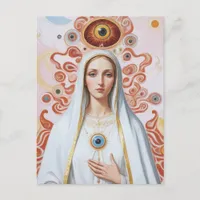 Sacred Evil Eye Protection Mary Postcard