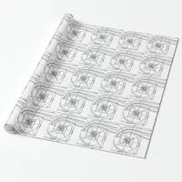 Vintage architecture wrapping paper