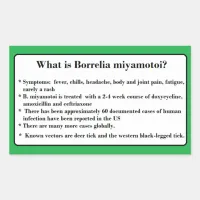 Borrelia Miyamotoi Lyme Awareness Stickers