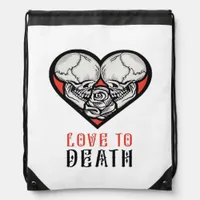 Aesthetic Valentines Till Death Do Us Part Drawstring Bag
