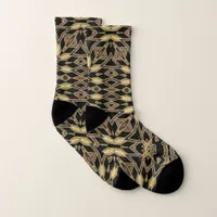 Sreya : Tribal Aztec Fusion | Black & Gold  Socks