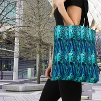  Macaw feather design in blue, watercolor abstract Tote Bag