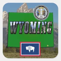 Wyoming Picture & Text, Map, Flag & State Seal