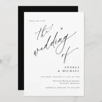 Simple Elegant Modern Minimalist Wedding Invitation