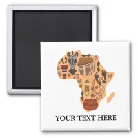 Map of Africa with African Culture Heritage Magnet