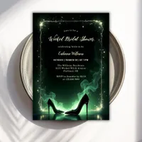 Emerald Green Magical Wicked Witch Bridal Shower Invitation