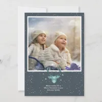 Deer Antlers Arrows Christmas Photo Teal ID861 Announcement