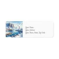 Winter Coastline Return Address Label