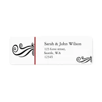 red contemporary address labels