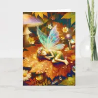 Cute Little Whimsical Fairy Sleeping Blank Card