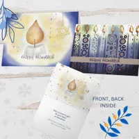 Light Candles Happy Hanukkah watercolor Card