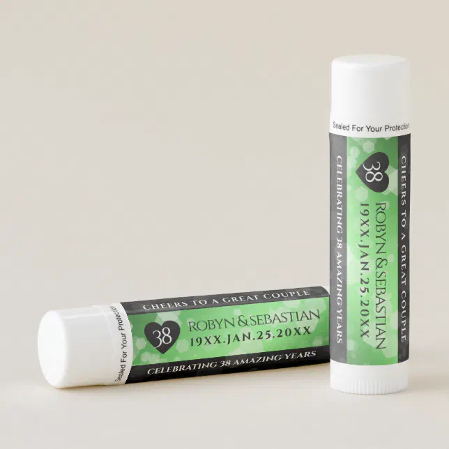 Elegant 38th Emerald Wedding Anniversary Lip Balm