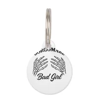 Bgm Bad Girl II Skeleton Heart Hands Edgy Vibe Pet ID Tag