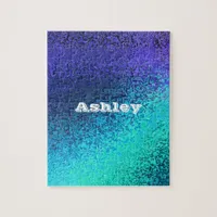 Personalize Your Name Shades of Blue Puzzle