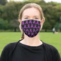 Purple Awareness Ribbon Fibromyalgia Adult Cloth Face Mask