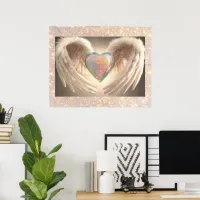 *~*~ Opal Heart Angel Wings Feather AP78 Poster