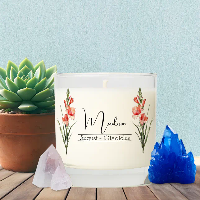 Birth Month Flower August Gladiolus Scented Candle