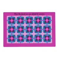 1960s Style Pattern in Pink, Purple & Blue Placemat