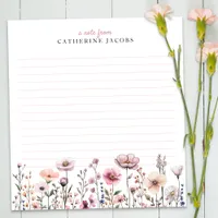 Watercolor Wildflower Personalized Notepad – Dusty