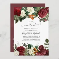 Burgundy Wine Red Floral Online Virtual Wedding Invitation