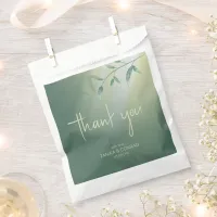 Shadow Leaf Wedding Thank You Green ID947 Favor Bag